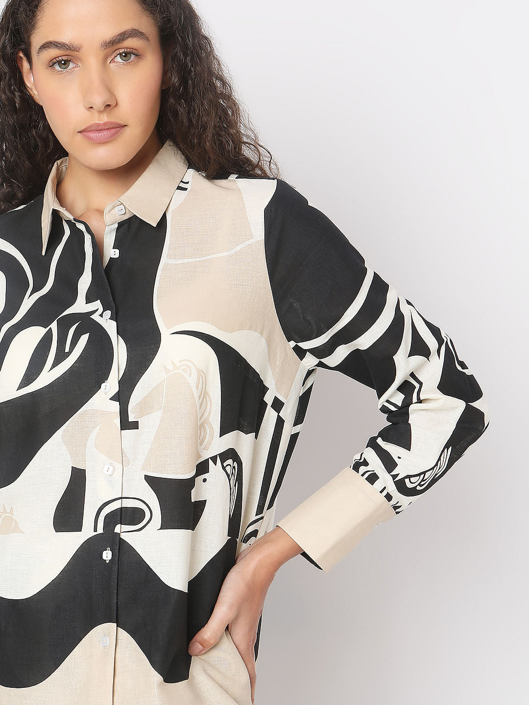 Off-White Abstract Print Co-Ord Set Shirt