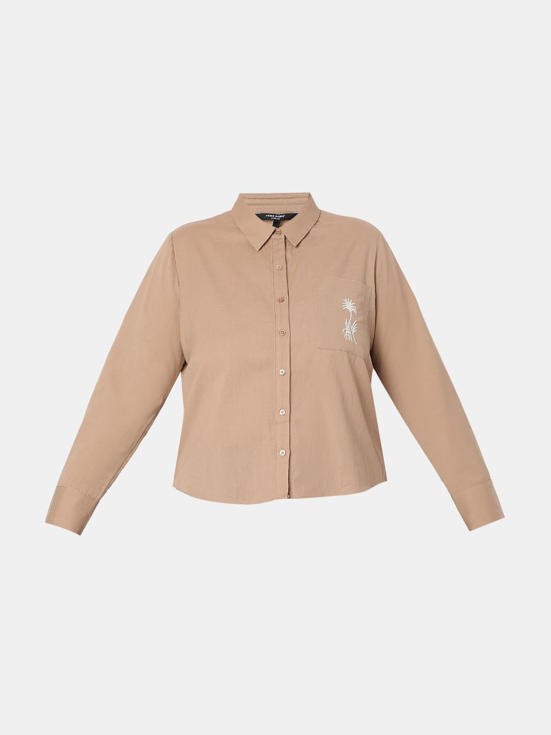 Curve Tan Cotton Shirt