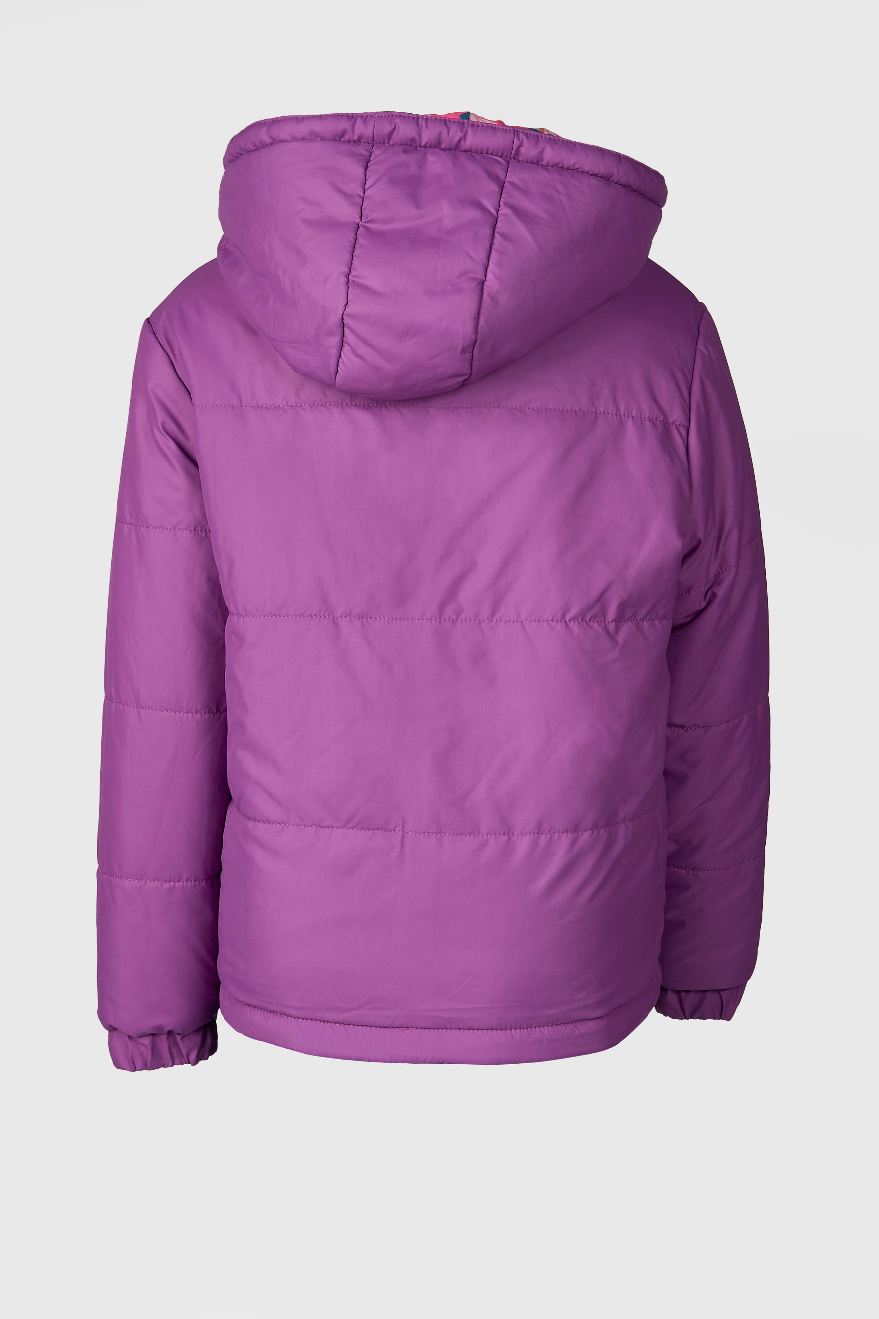 Girls Pink Reversible Puffer Jacket