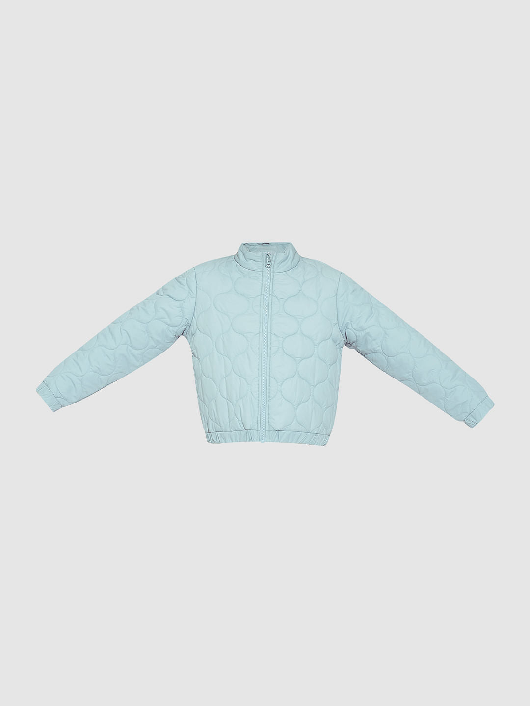 Girls Turquoise Quilted Puffer Jacket