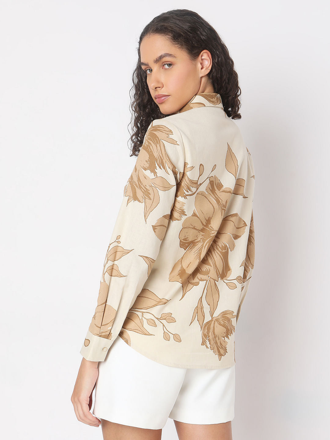 Beige Floral Shirt