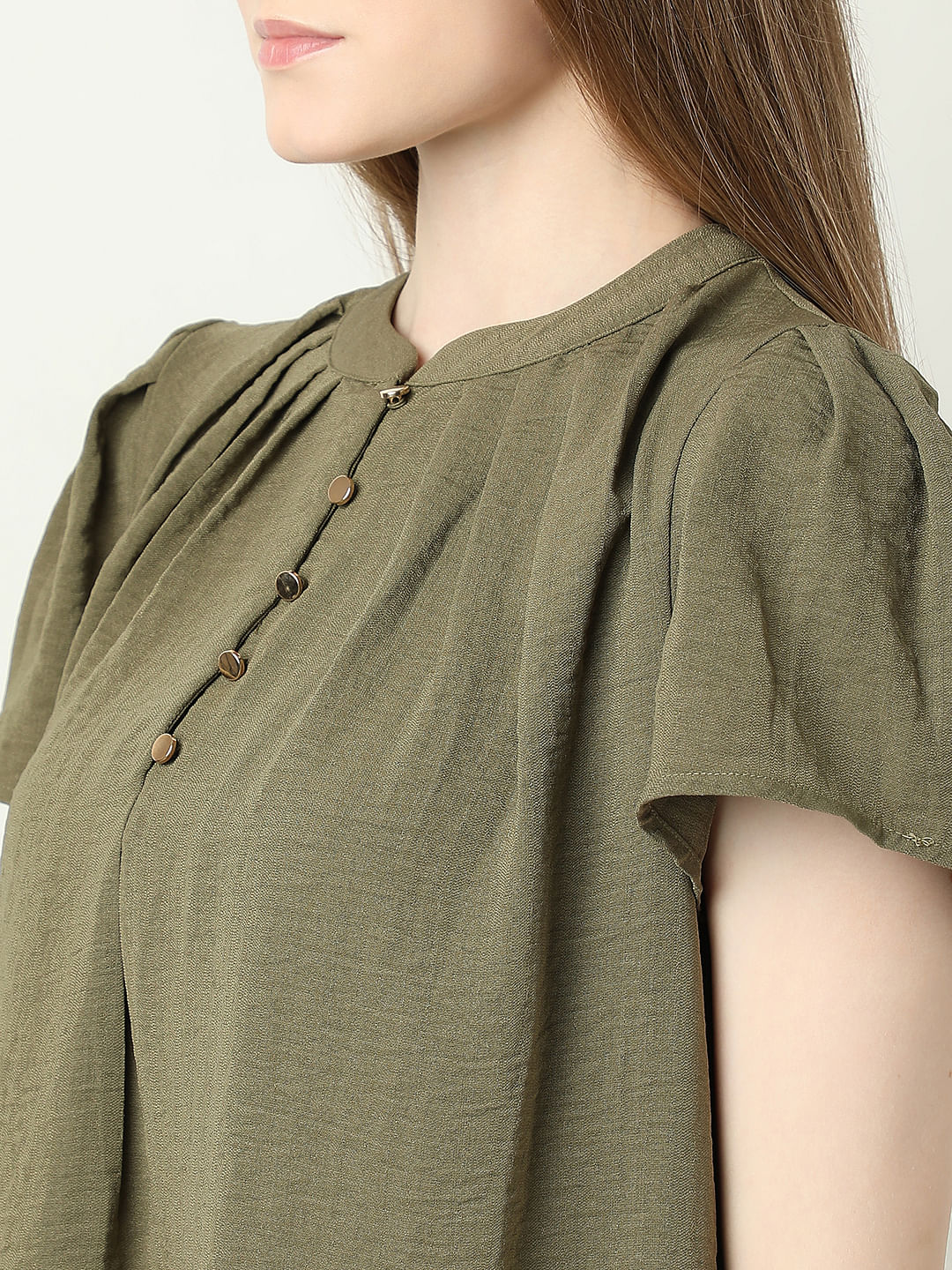 Green Short Sleeves Top