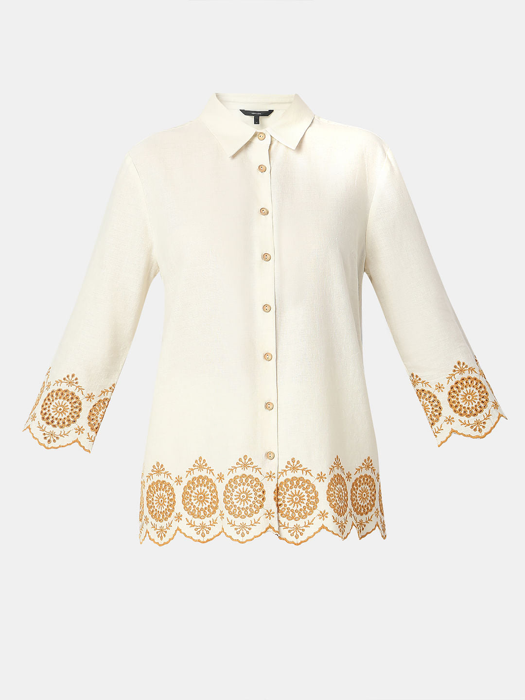 Ecru Cut-Out Co-Ord Set Shirt