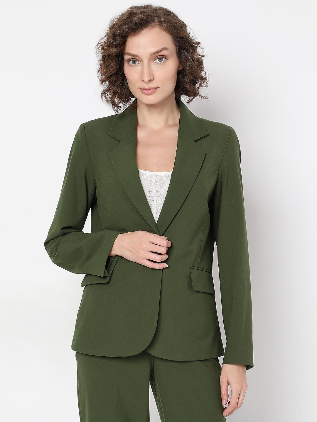 Green Single Breasted Blazer