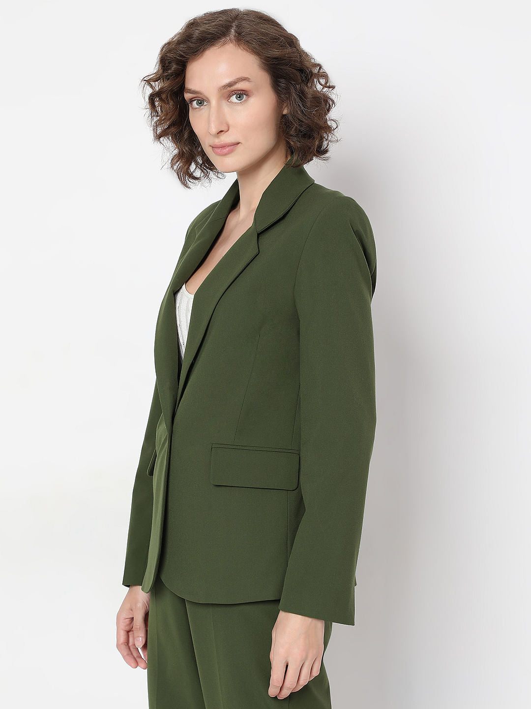Green Single Breasted Blazer