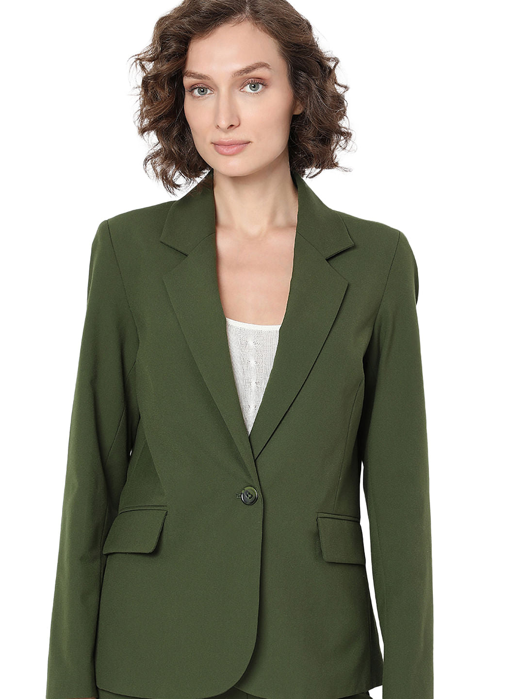 Green Single Breasted Blazer