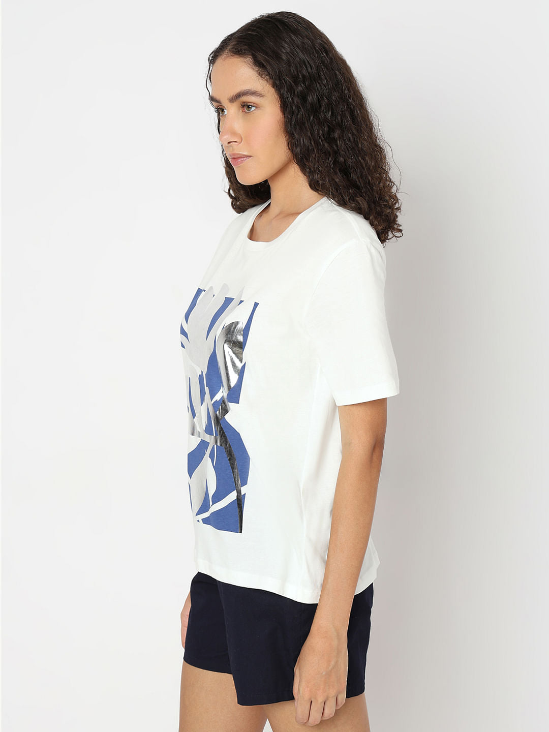 White Graphic Print T-Shirt