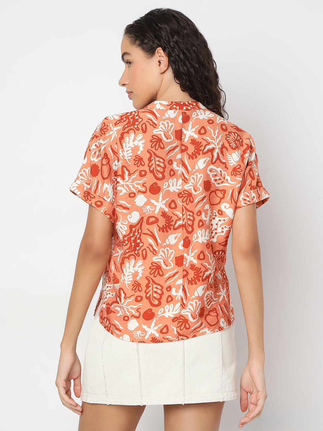 Brown Printed Top