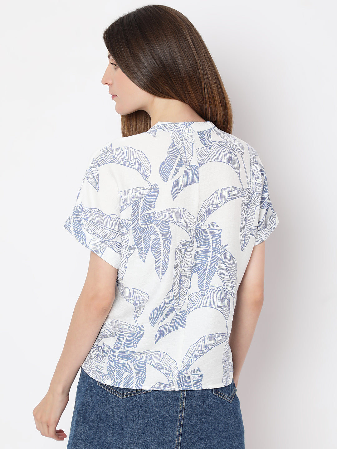 White Printed Top