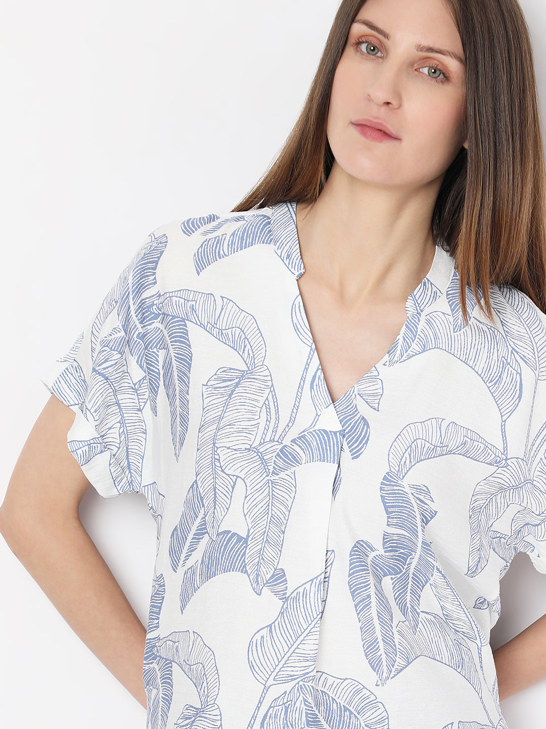 White Printed Top