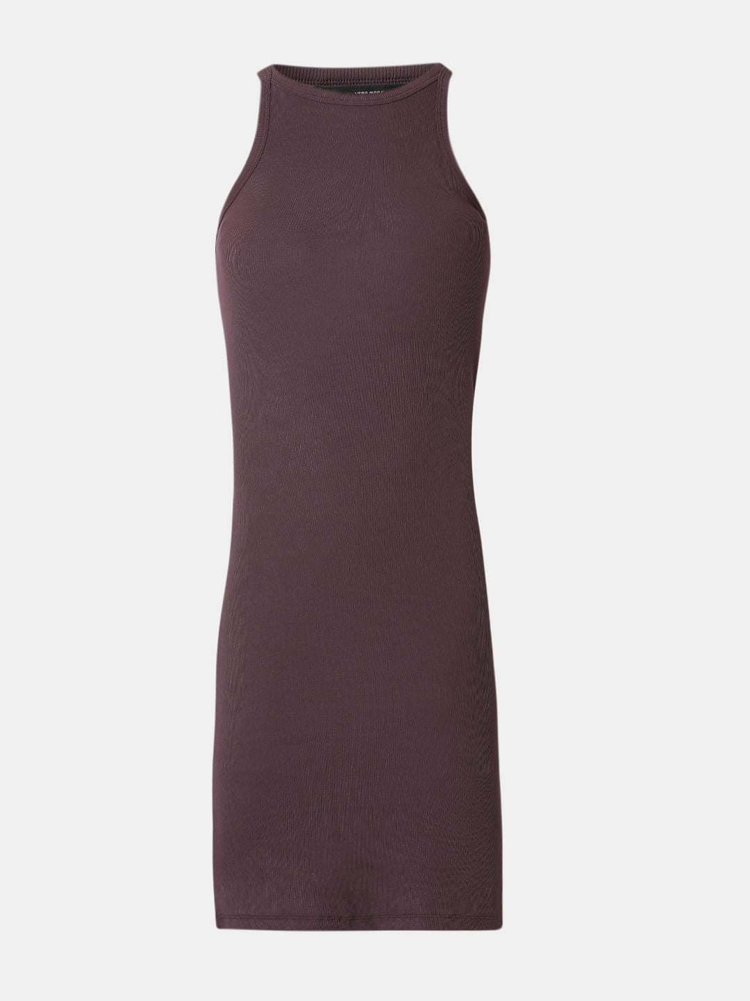 Brown Halter-Neck Bodycon Dress