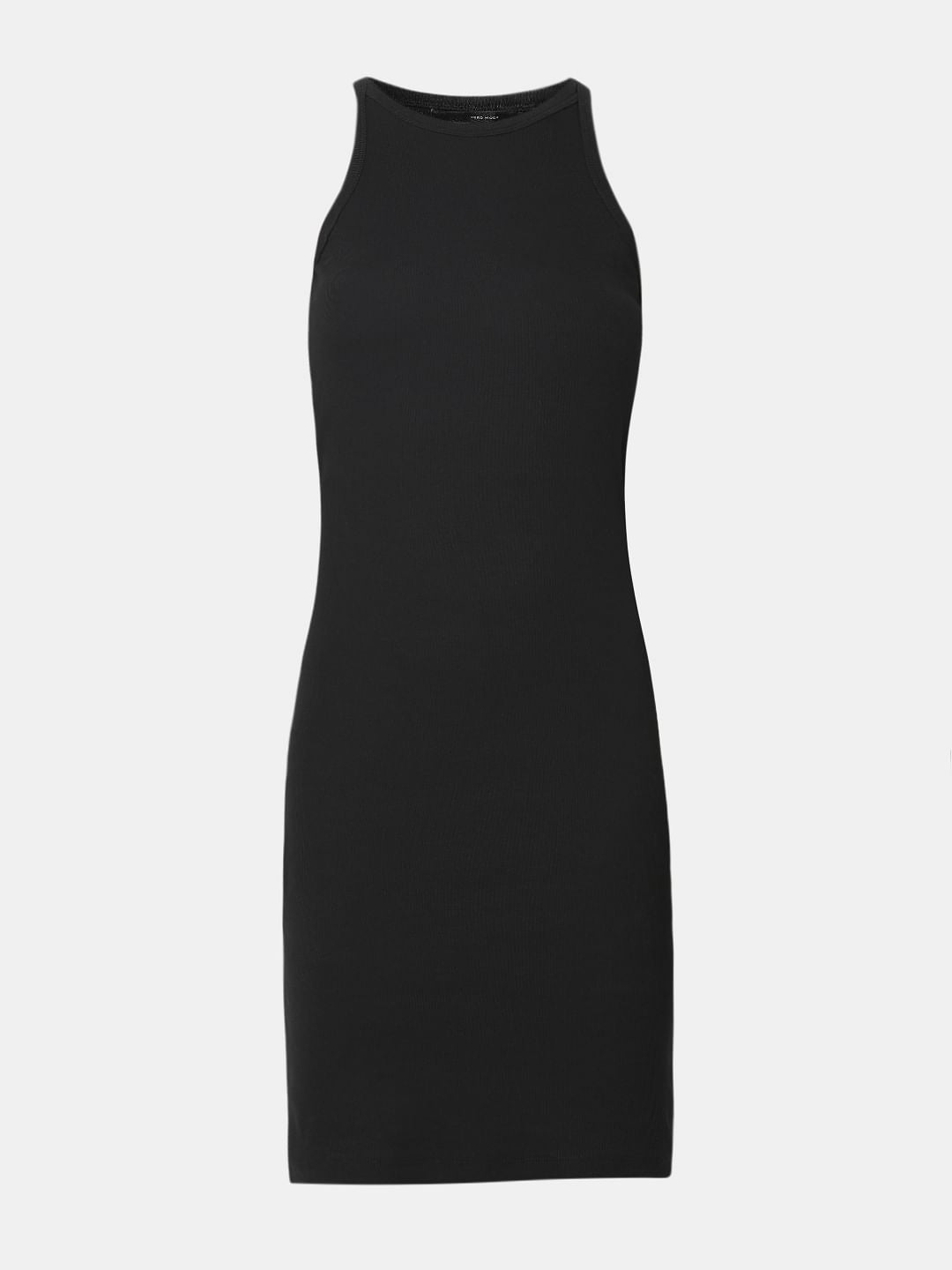 Black Halter-Neck Bodycon Dress