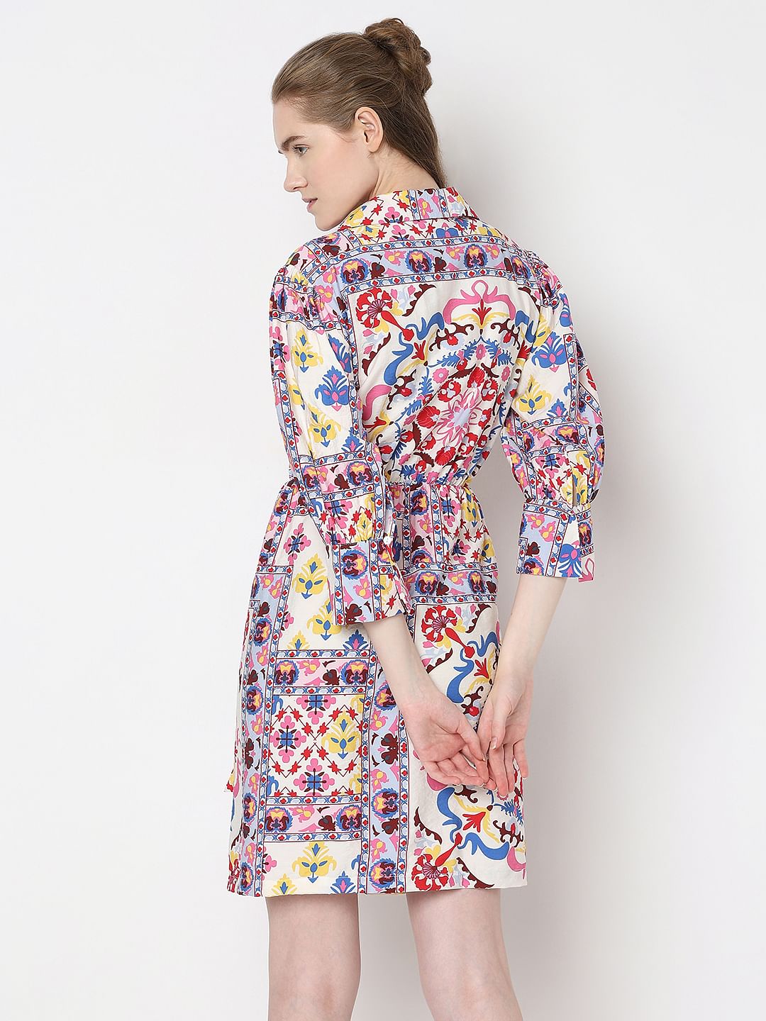 Multi-Colour Printed Shirt Dress