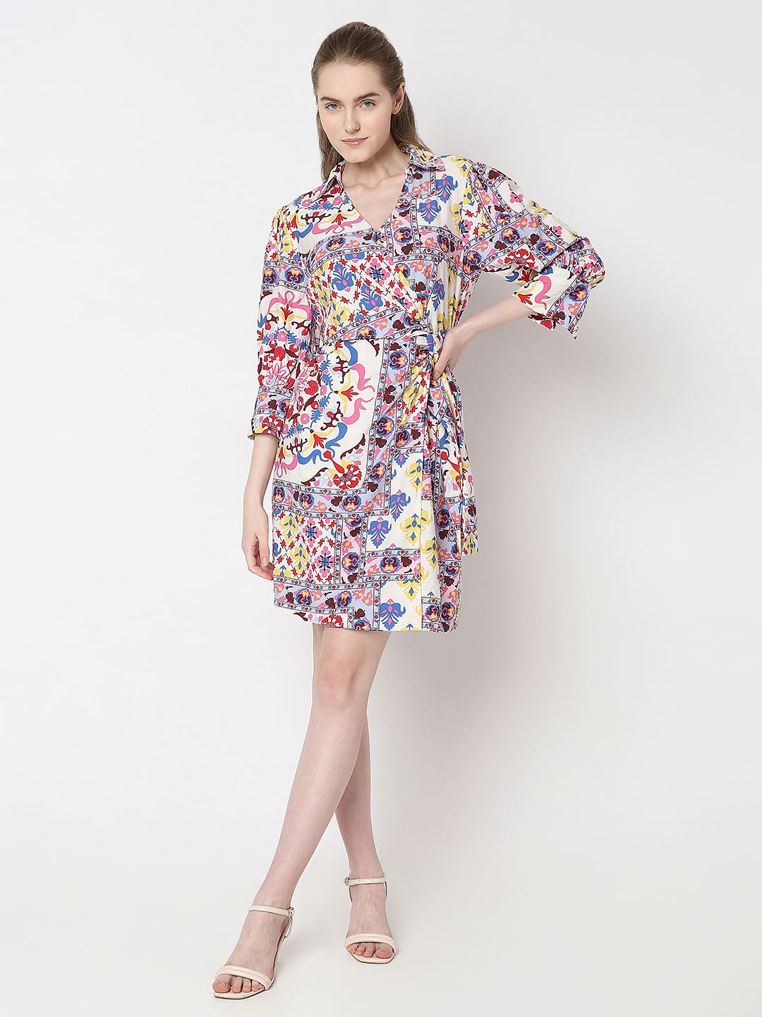 Multi-Colour Printed Shirt Dress