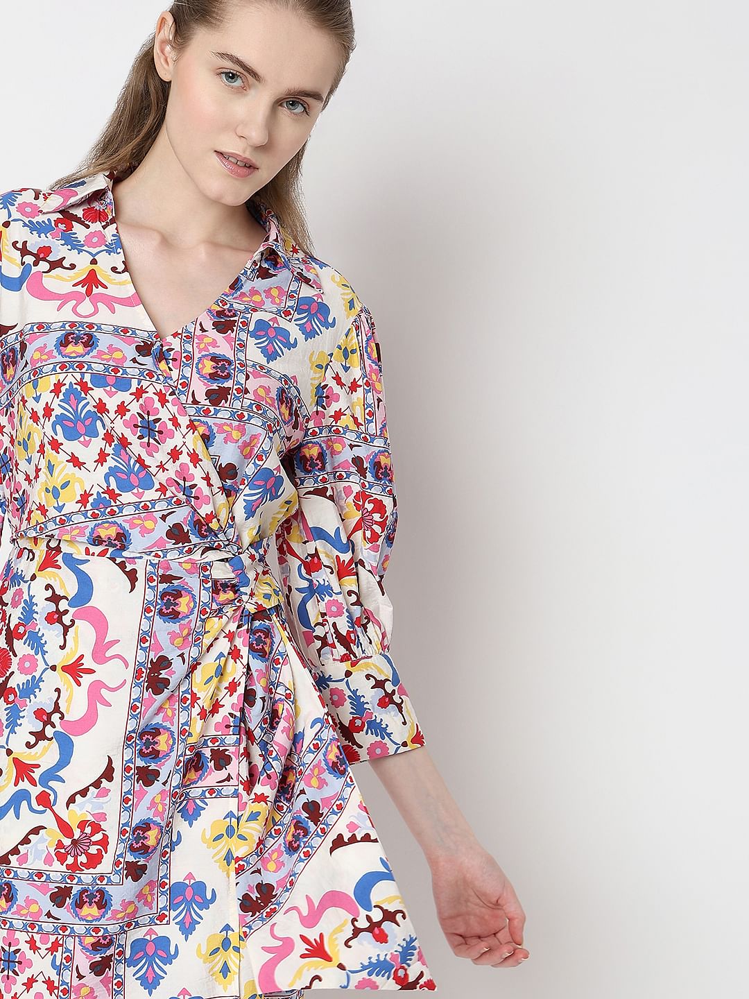 Multi-Colour Printed Shirt Dress