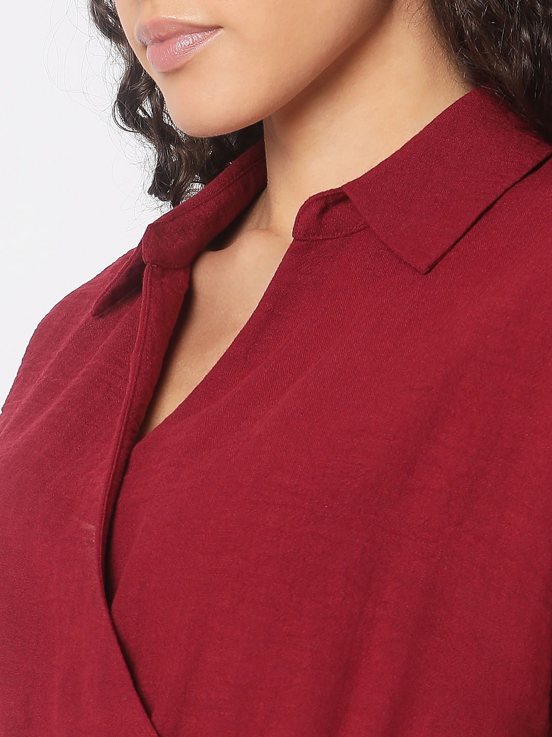 Red Pleated Midi Dress