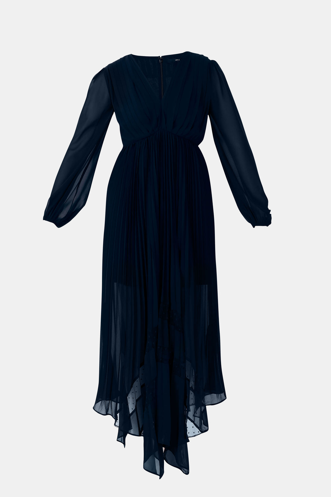 Black Asymmetric Pleated Dress