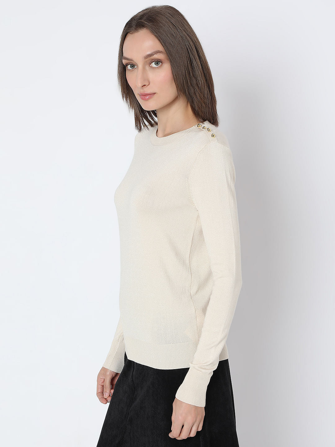 Ecru Knit Pullover