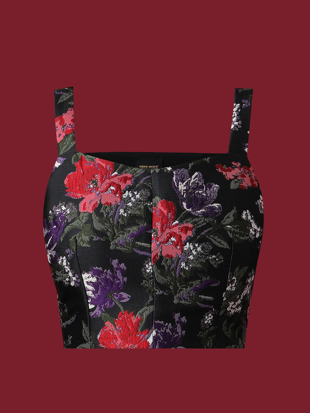 Marquee Black Floral Jacquard Co-Ord Set Top