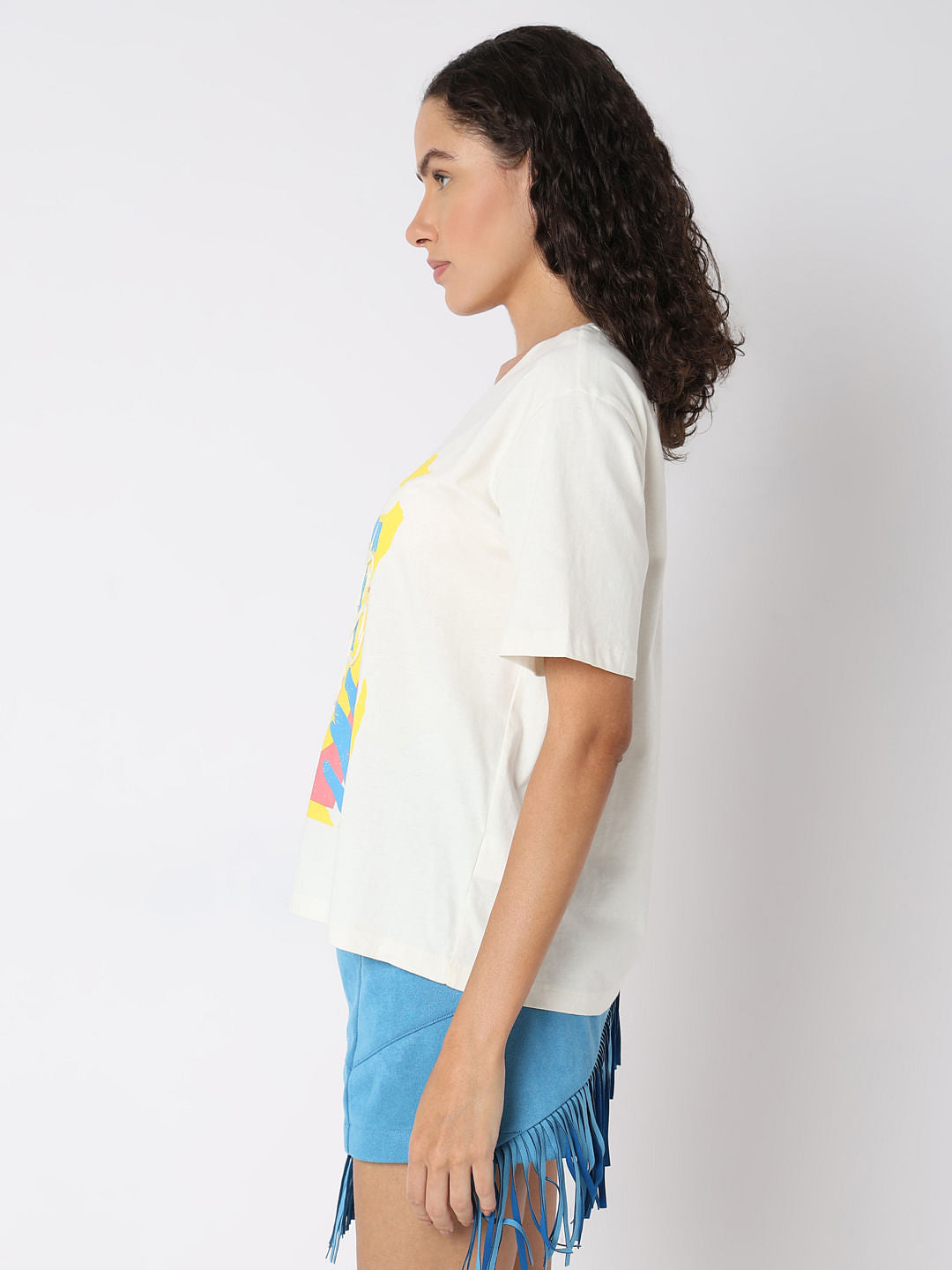White Cording Detail T-Shirt