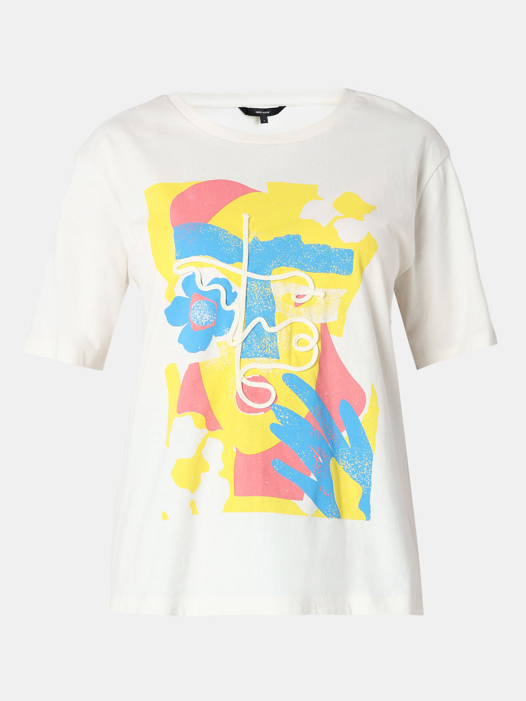 White Cording Detail T-Shirt