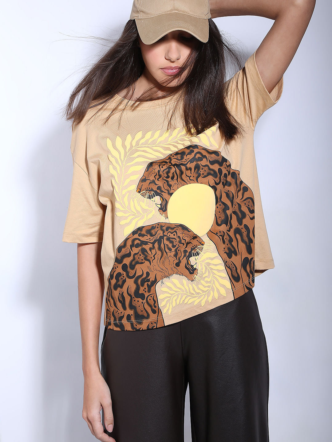 Beige Animal Print T-Shirt
