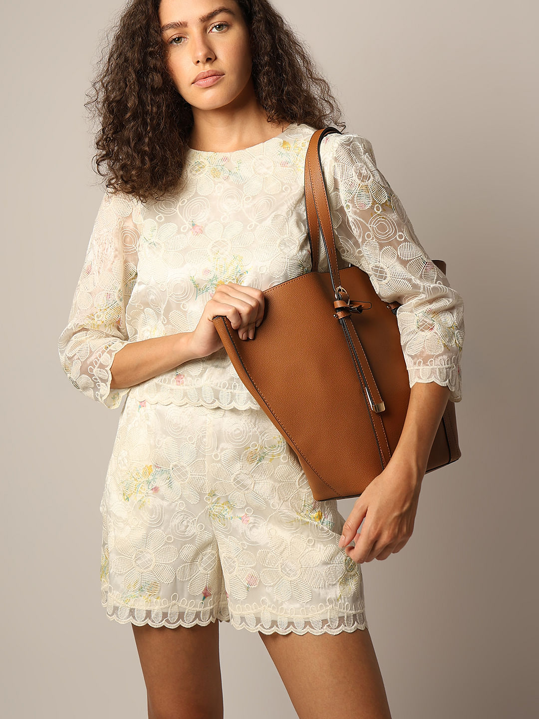 White Embroidered Lace Top