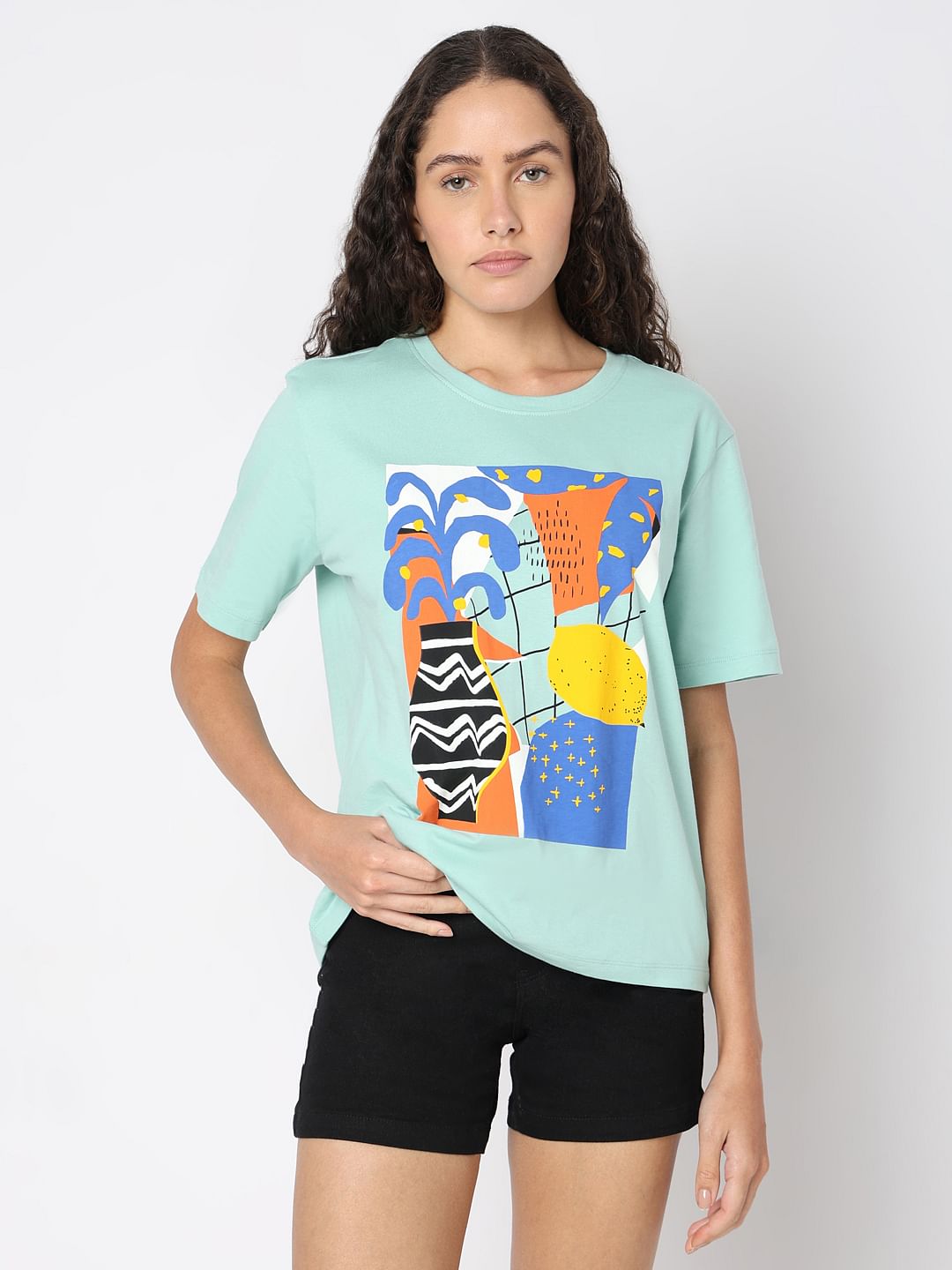 Blue Graphic Print T-Shirt