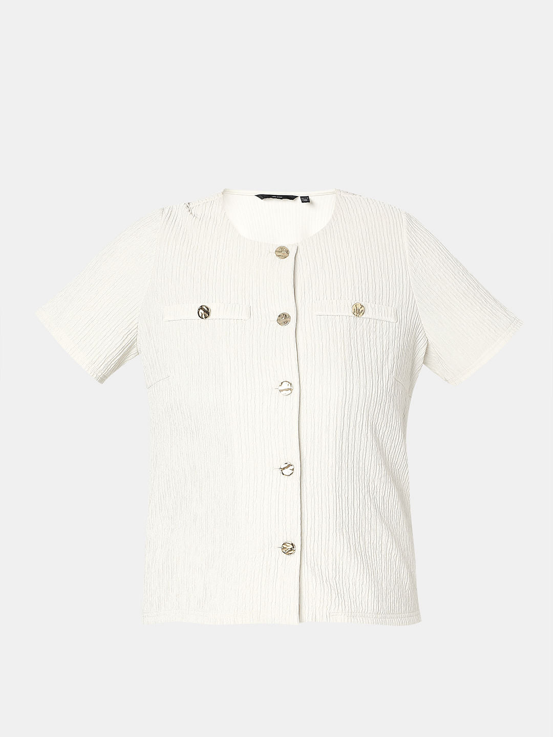 Curve Ecru Textured Co-Ord Set Tops