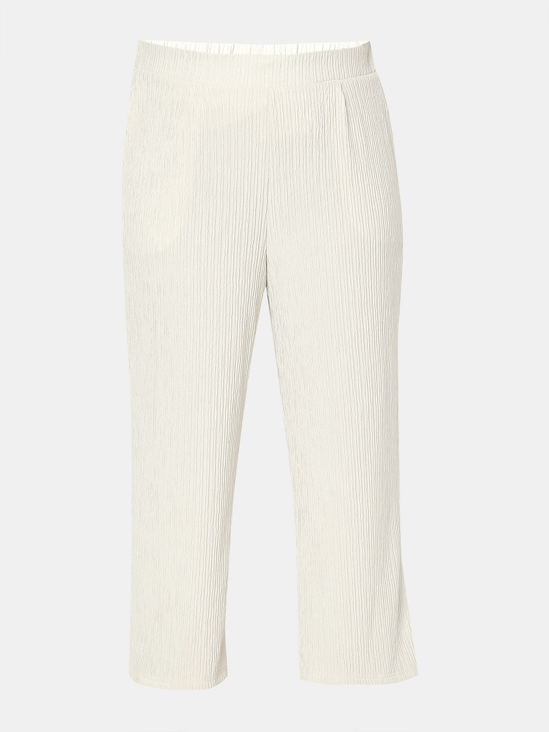 Curve Ecru Textured Co-Ord Set Pants