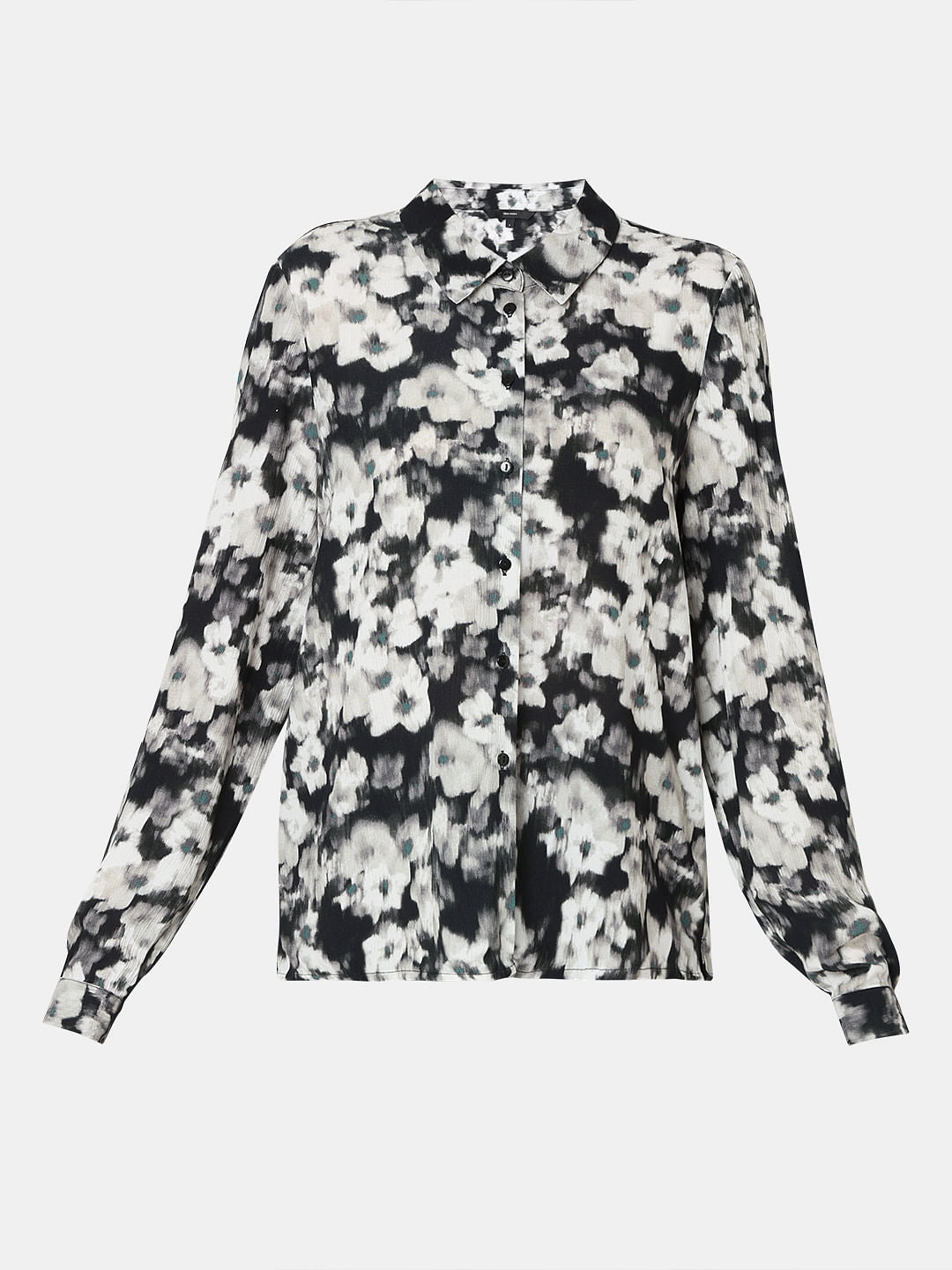 Black Floral Print Shirt