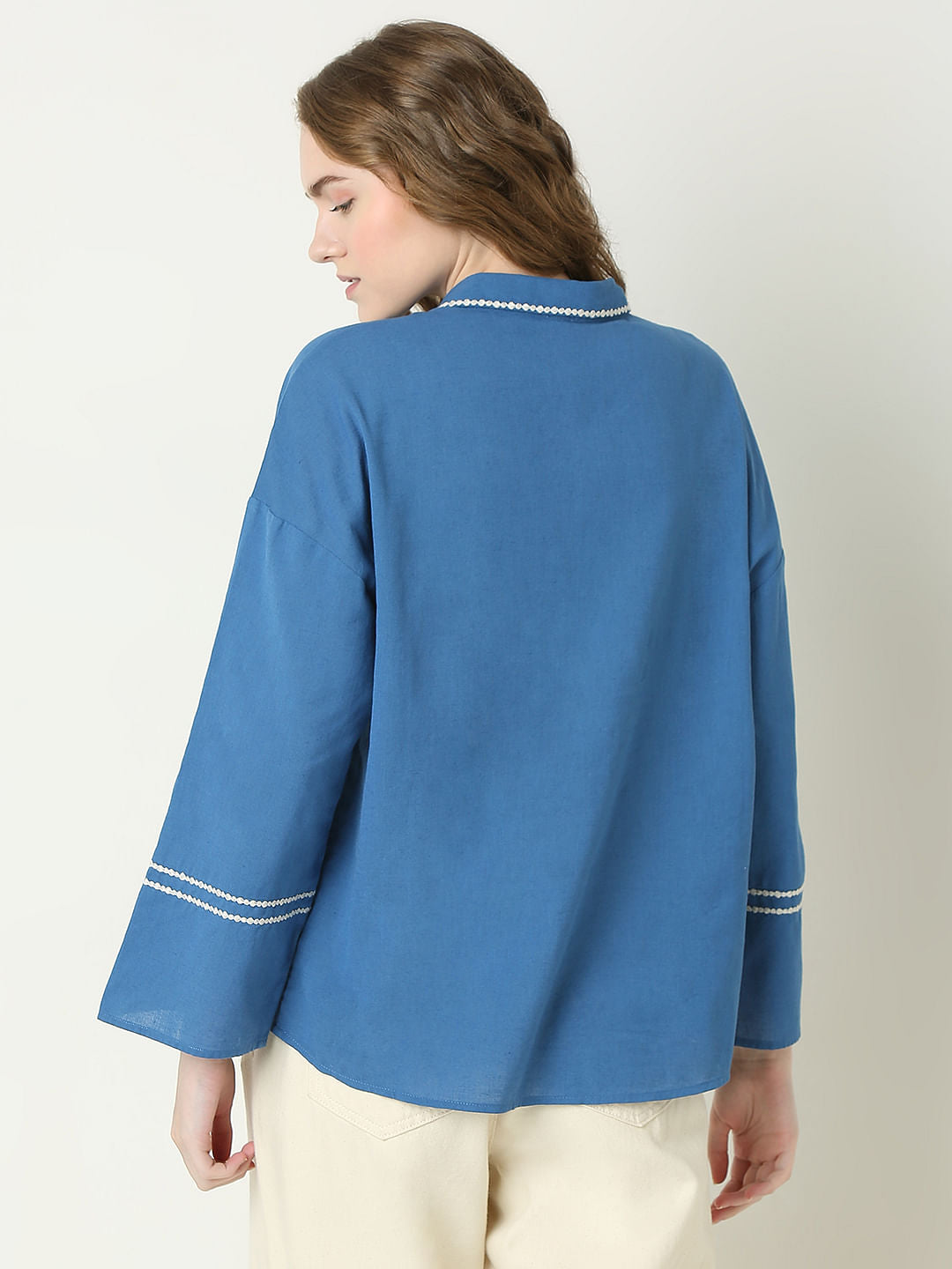 Blue Boxy Fit Shirt