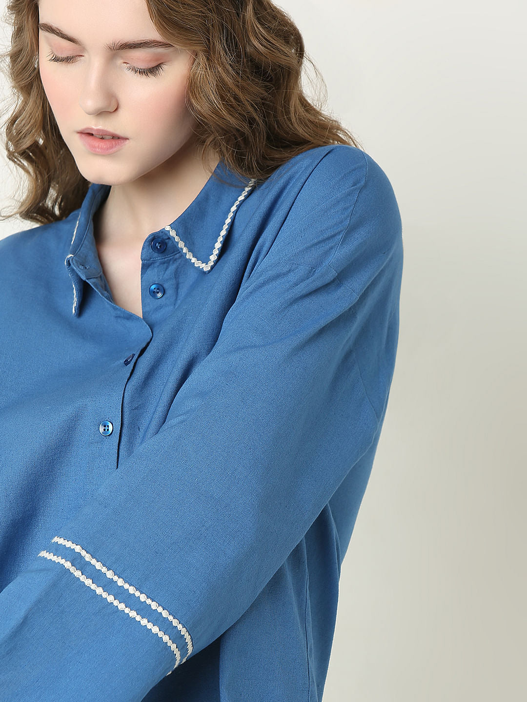 Blue Boxy Fit Shirt