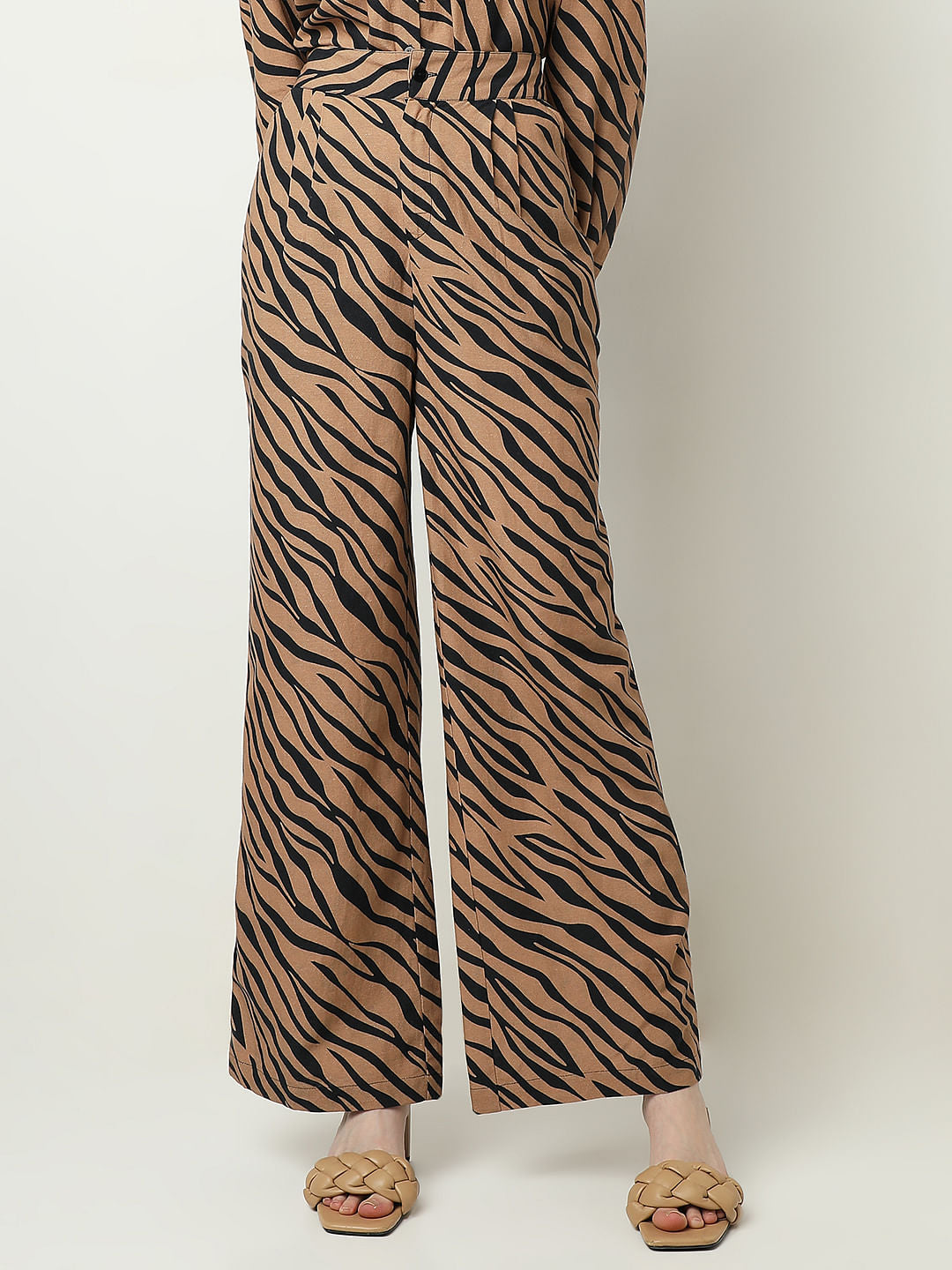 Brown Animal Print Co-Ord Set Pants