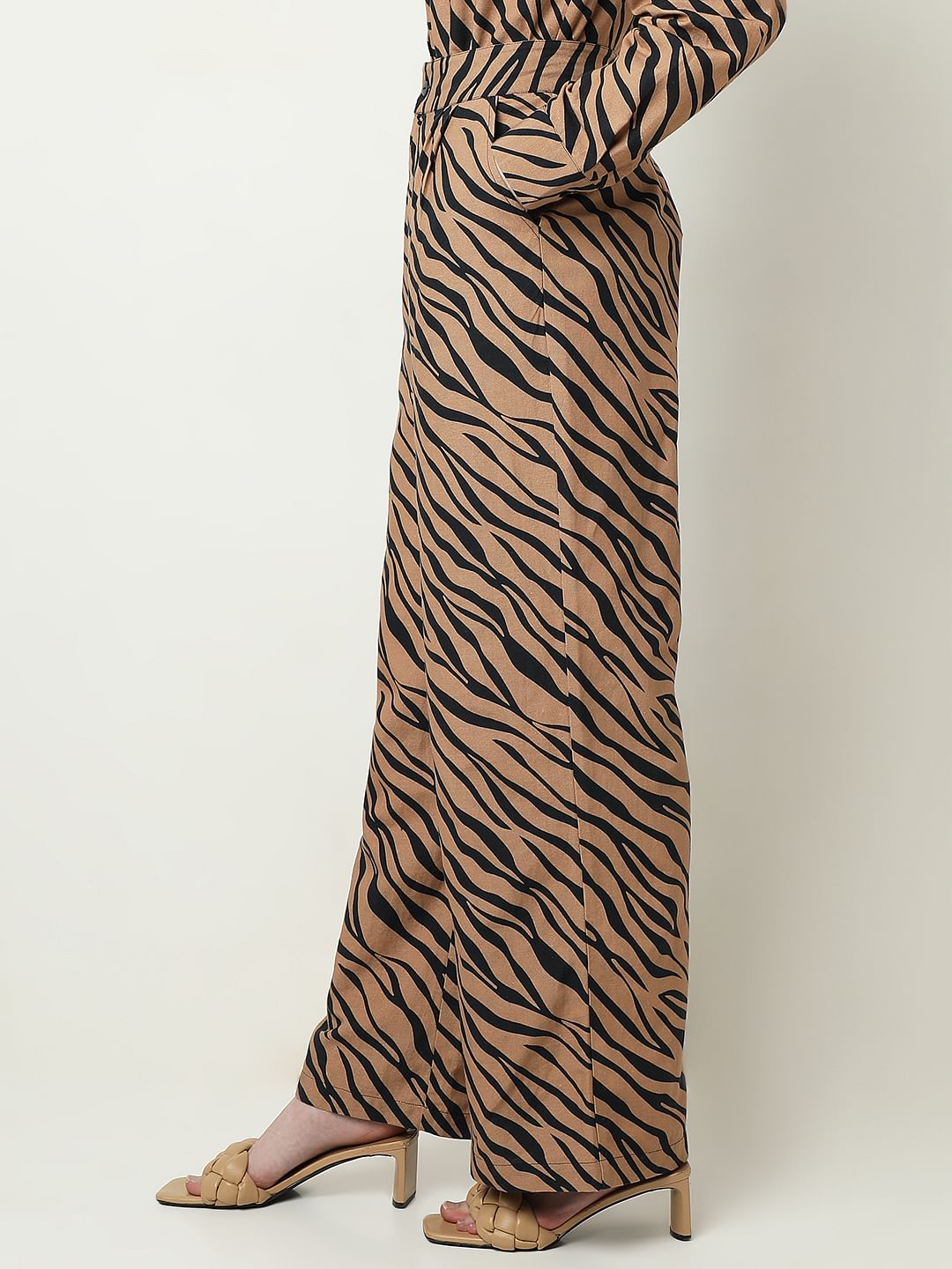 Brown Animal Print Co-Ord Set Pants