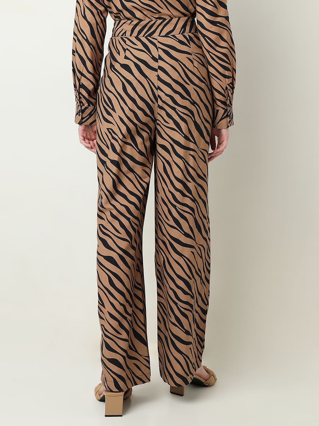 Brown Animal Print Co-Ord Set Pants