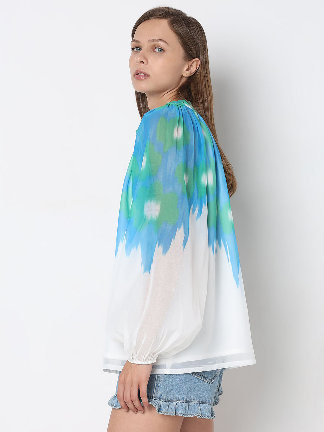 Blue Colourblocked Top