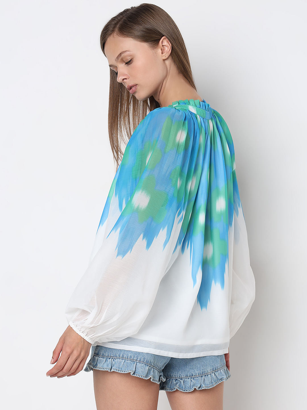 Blue Colourblocked Top