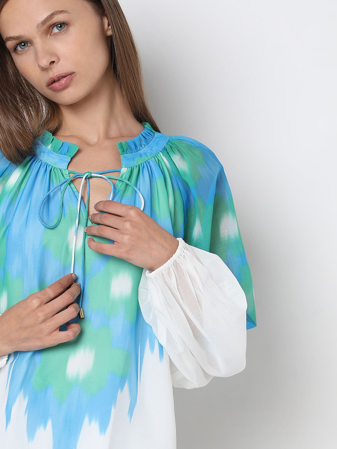 Blue Colourblocked Top