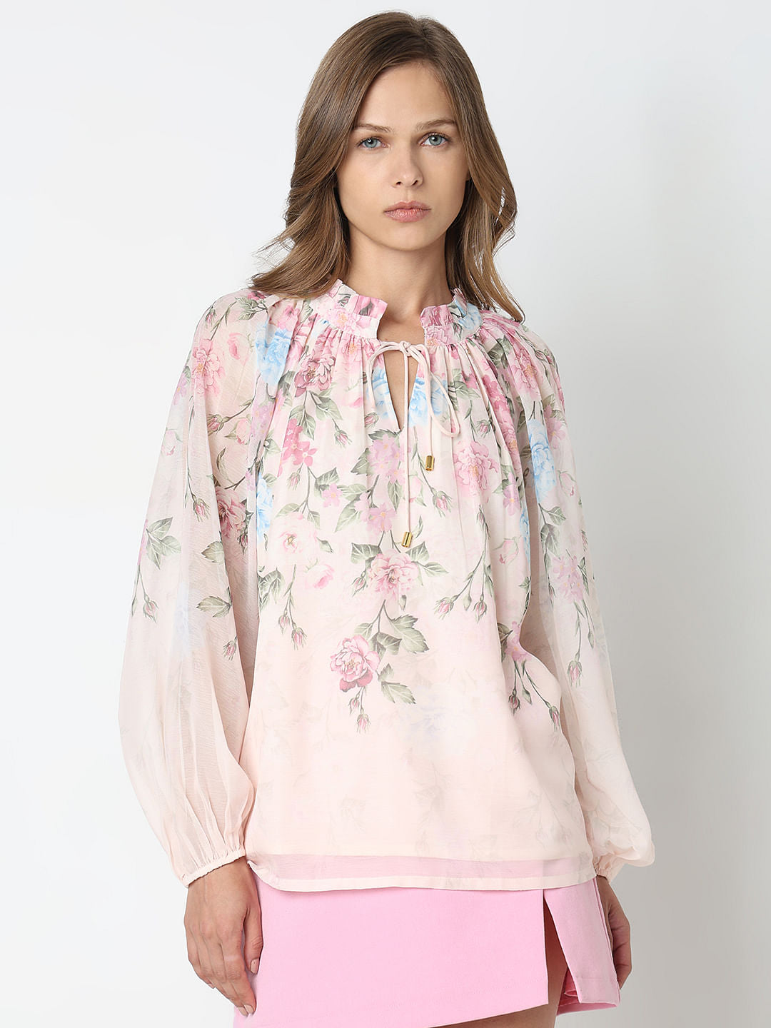 Light Pink Floral Print Top