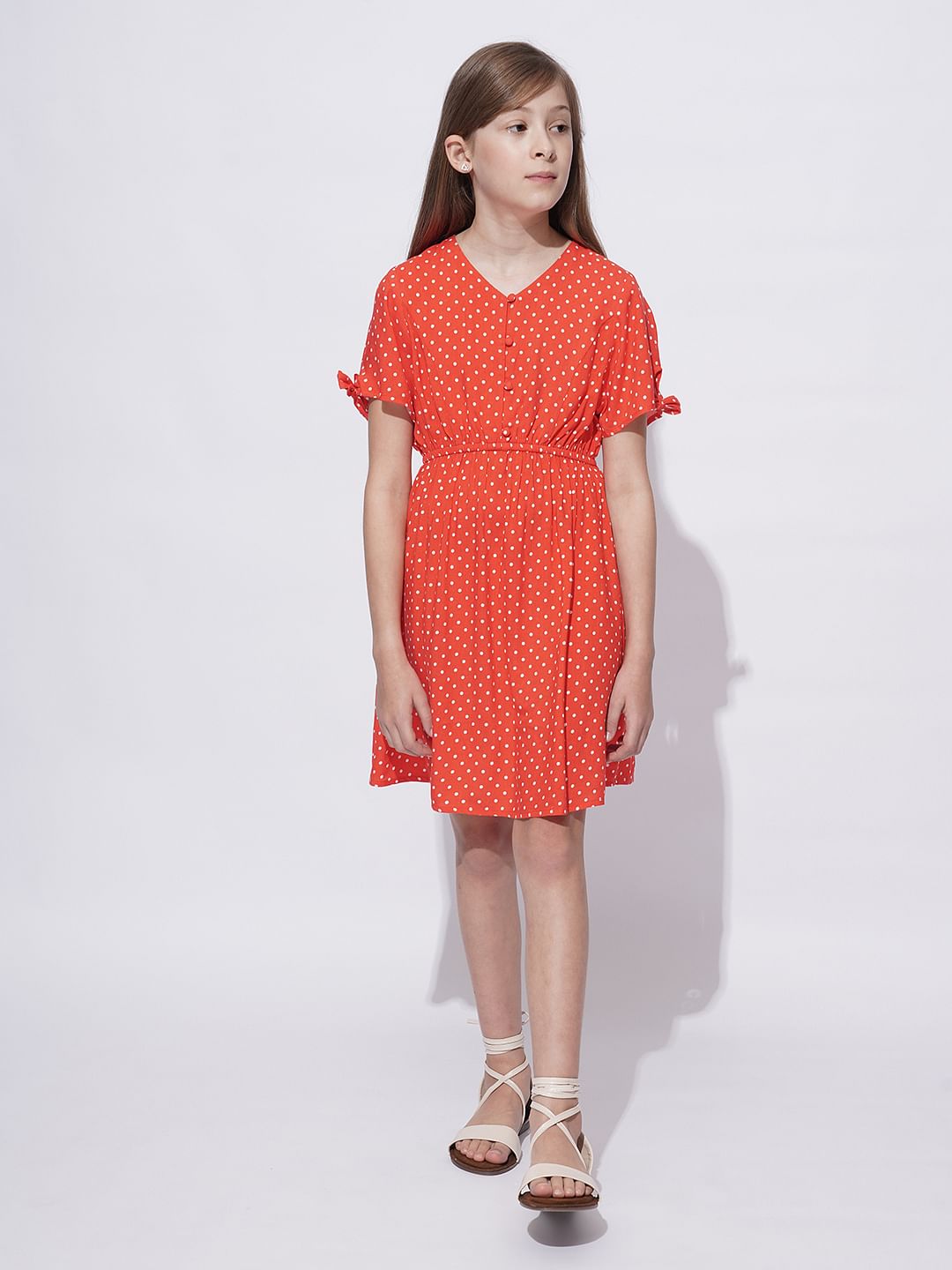Girls Red Polka Dot Dress