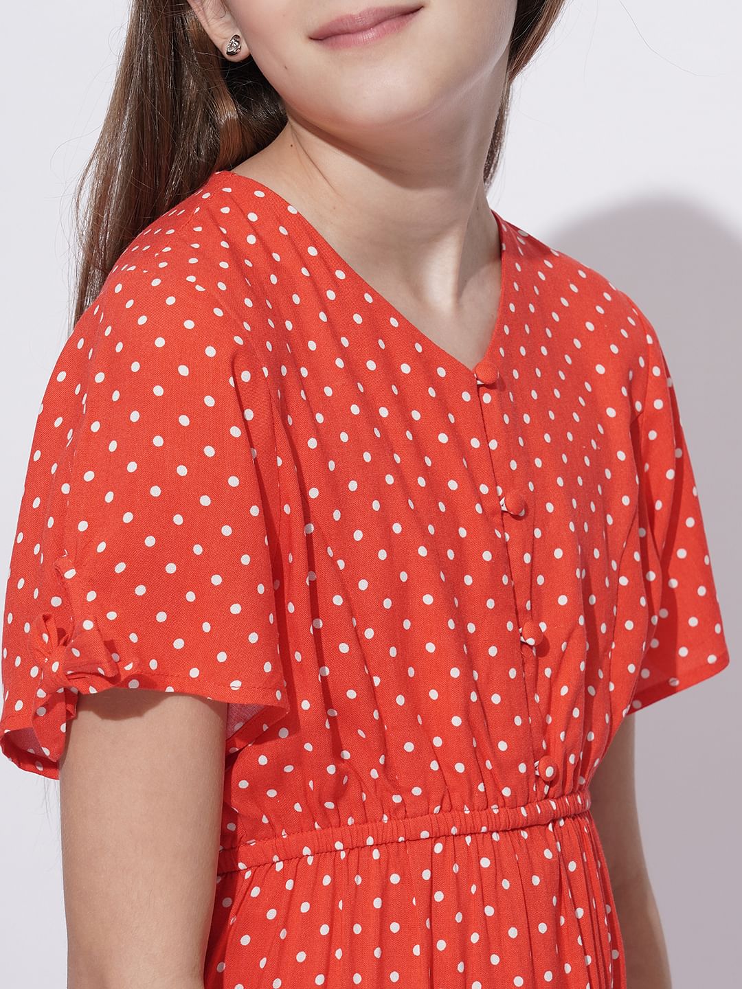 Girls Red Polka Dot Dress