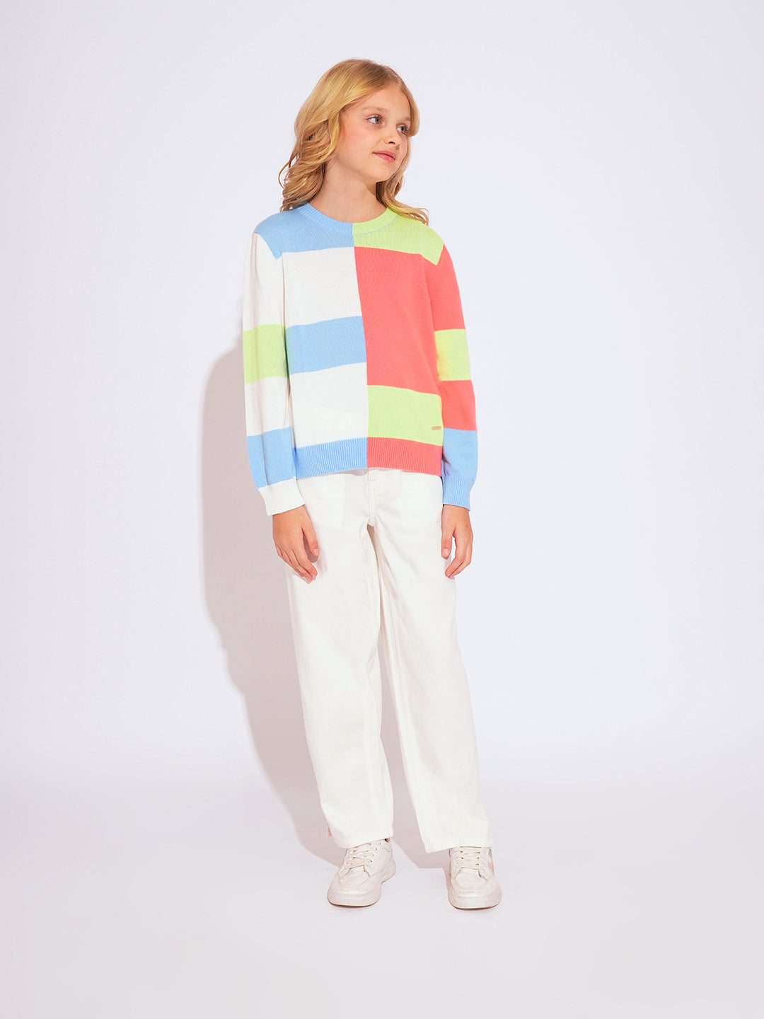 GIRLS Colourblocked Pullover
