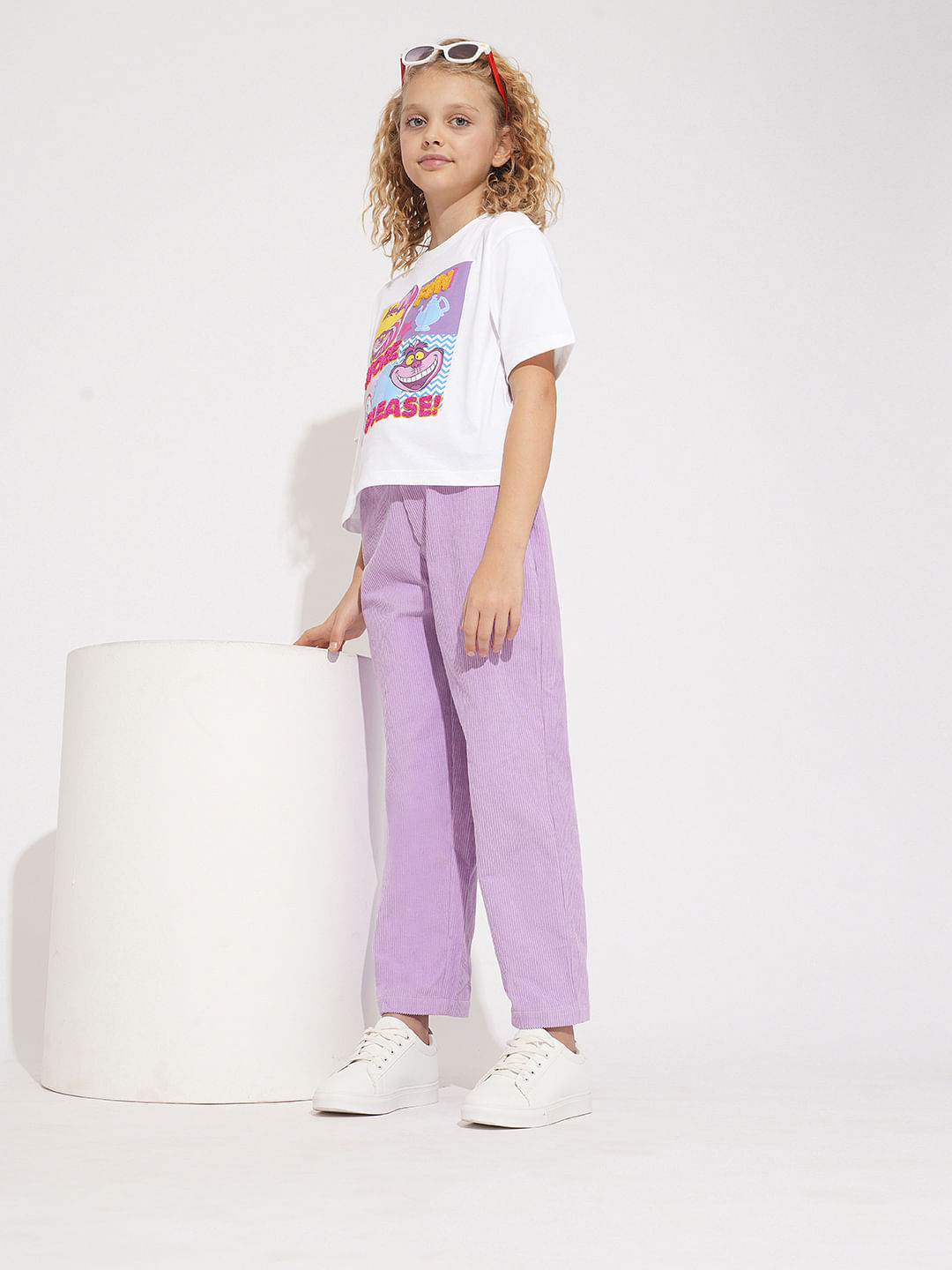 Girls White Cheshire Cat T-Shirt