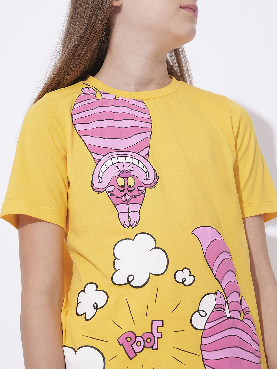 Girls Yellow Cheshire Cat T-Shirt