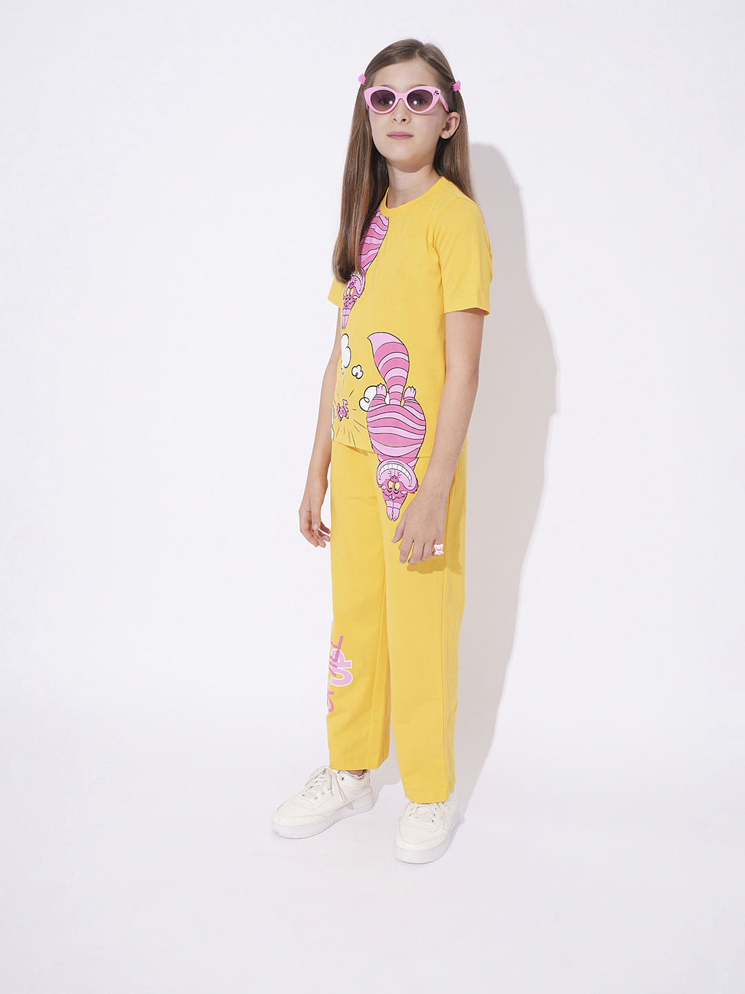 Girls Yellow Cheshire Cat T-Shirt