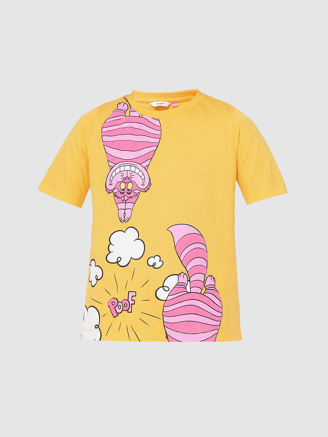 Girls Yellow Cheshire Cat T-Shirt