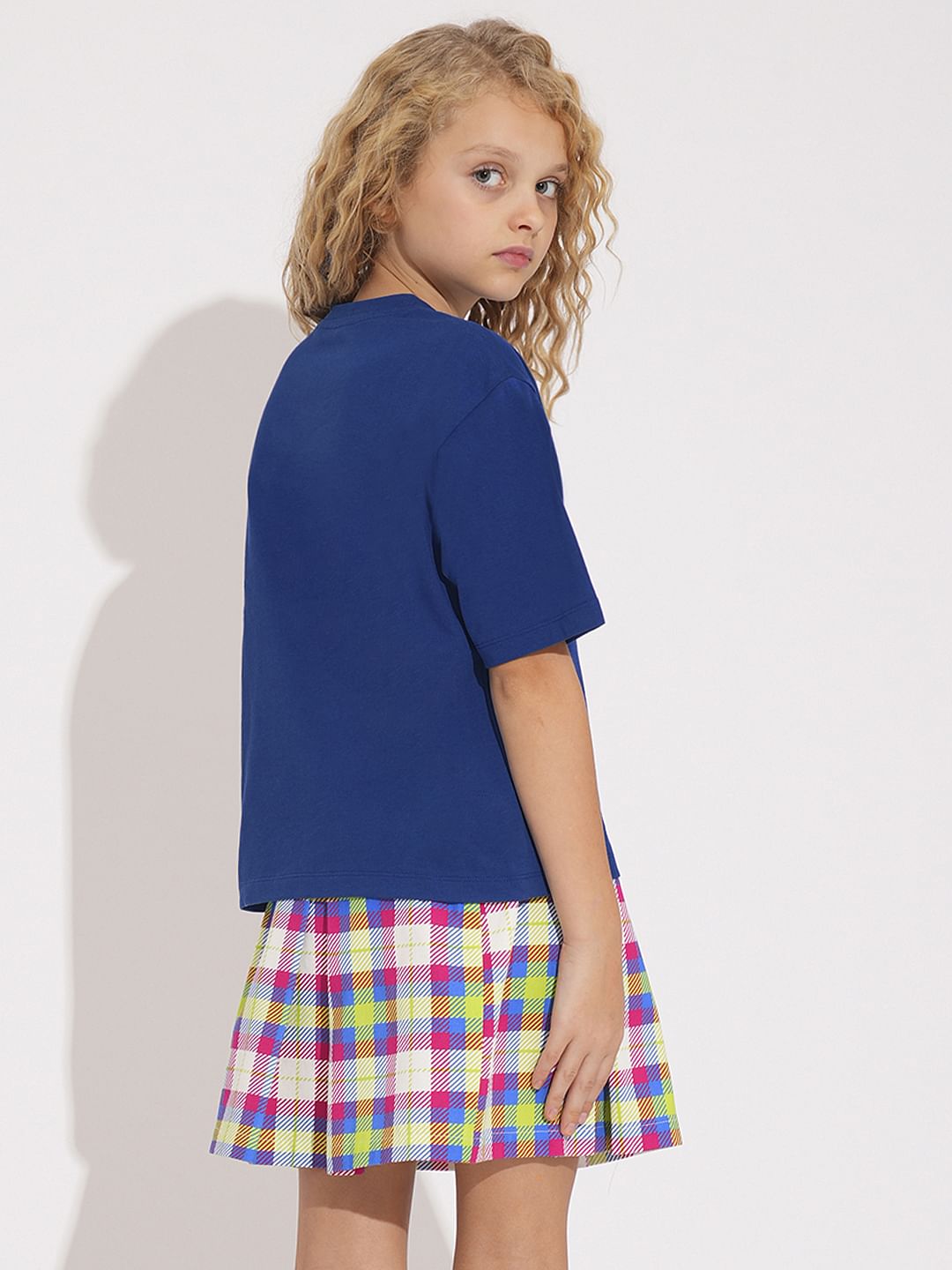 Girls Blue Cheshire Cat T-Shirt