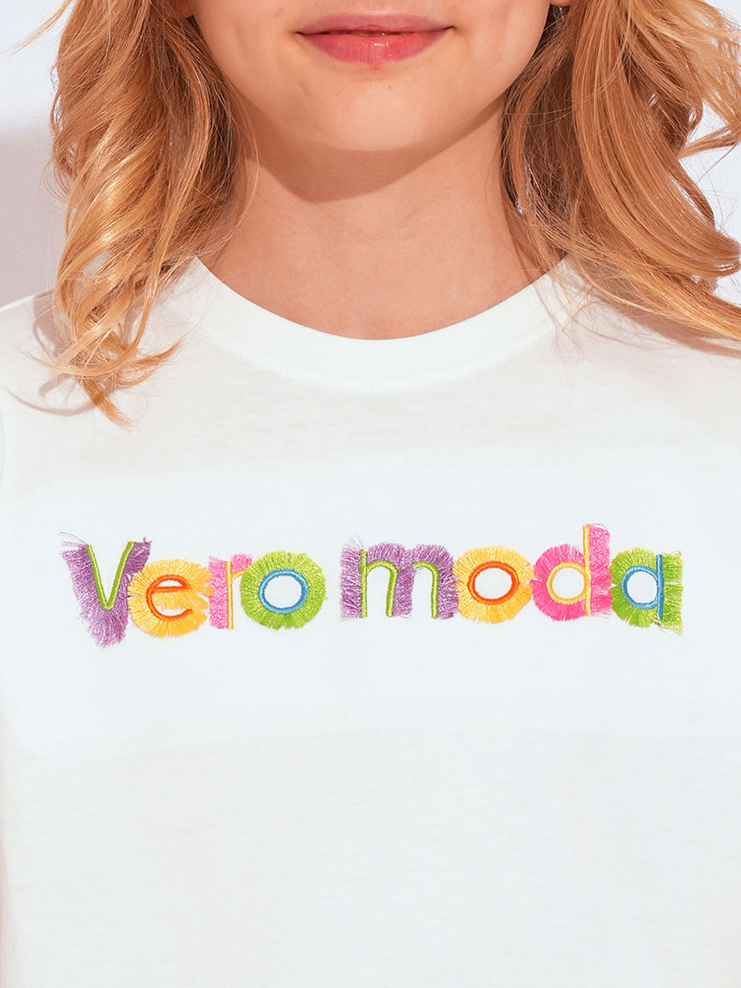 Girls White Logo Print T-Shirt