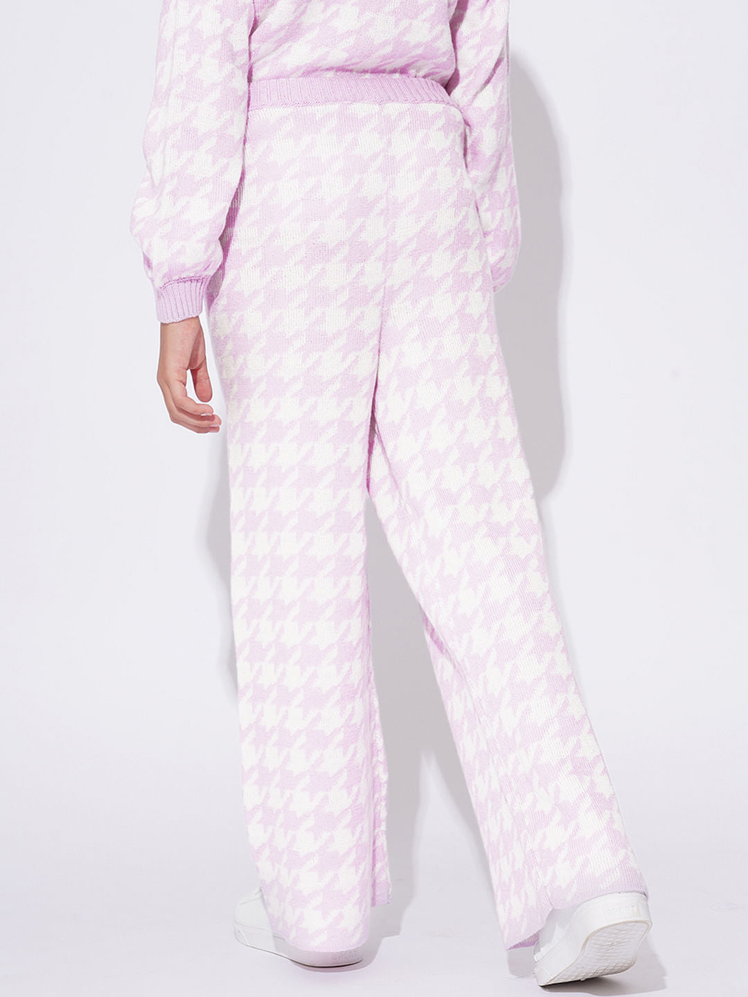 Girls Lilac Houndstooth Co-Ors Set Pant